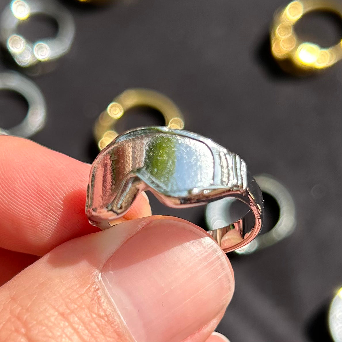mx goggles ring silver