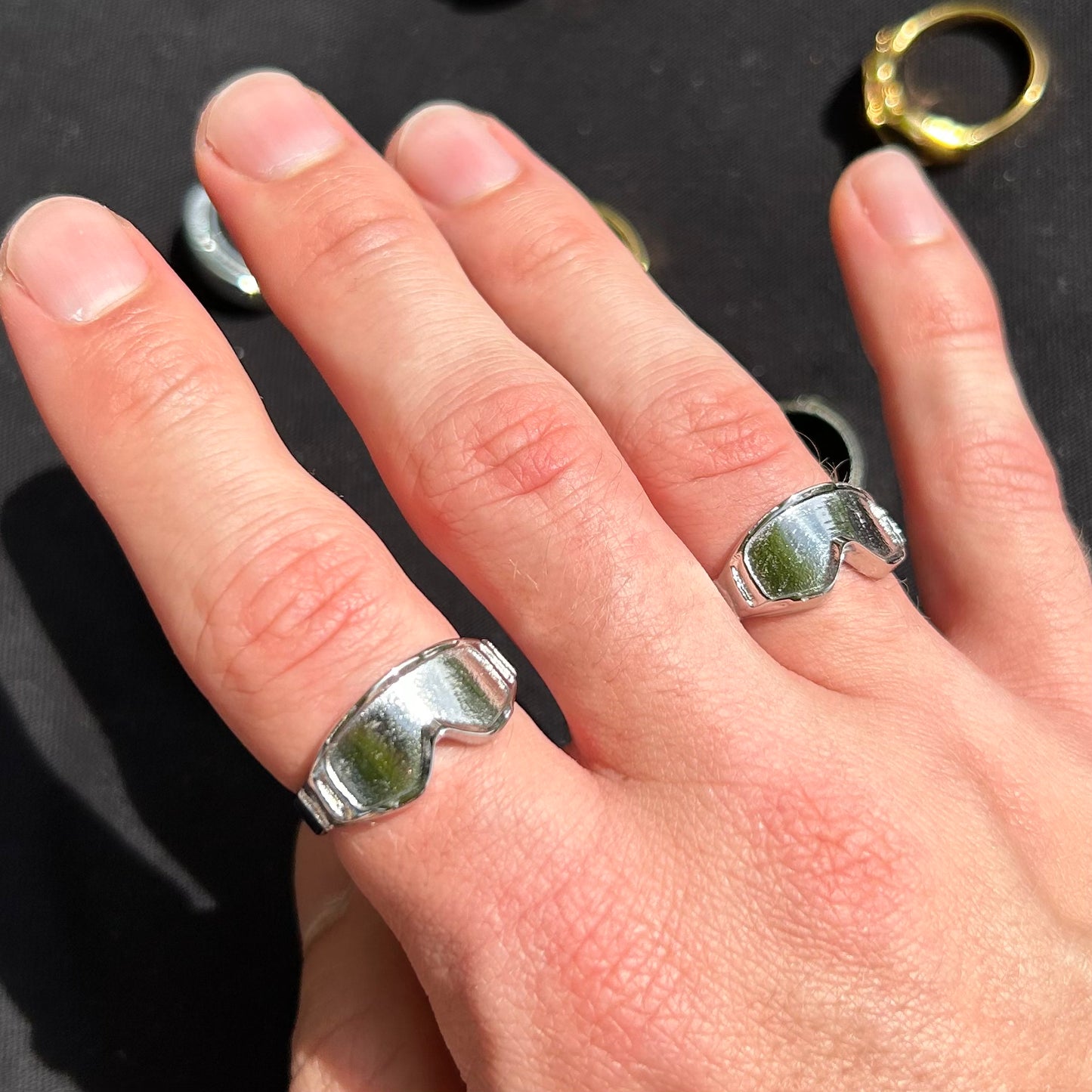 mx goggles ring silver